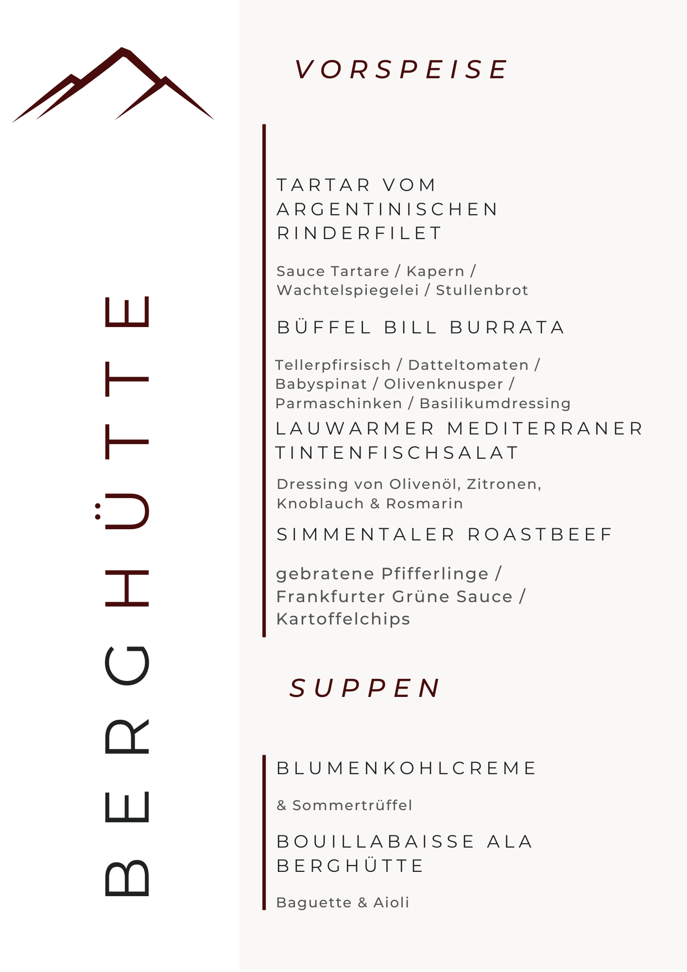 Speisekarte
